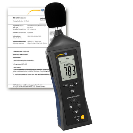 Sonómetro PCE-322A-ICA incl. certificado de calibración ISO