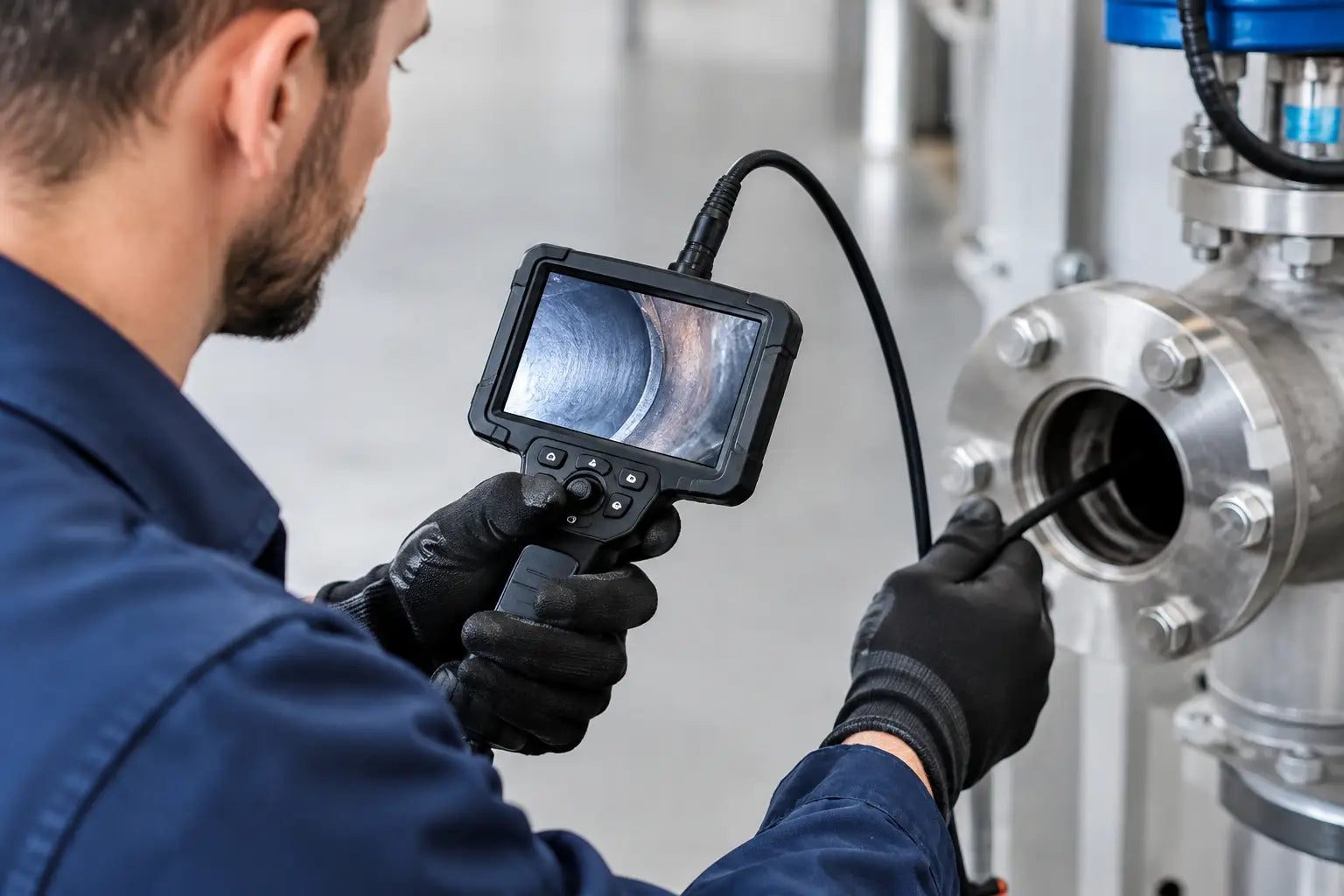Guía para cámaras endoscópicas industriales