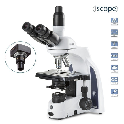 Euromex iScope Series Trinocular Compound Microscope with Plan IOS Objectives