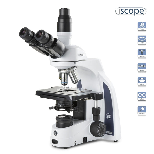 Euromex iScope Series Trinocular Compound Microscope with Plan IOS Objectives