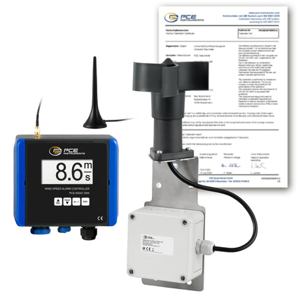 Anemómetro PCE-WSAC 50W 230-ICA incl. certificado de calibración ISO