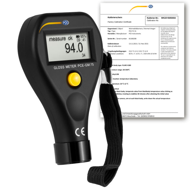 Brillómetro PCE GM 75-ICA incl. certificado de calibración ISO