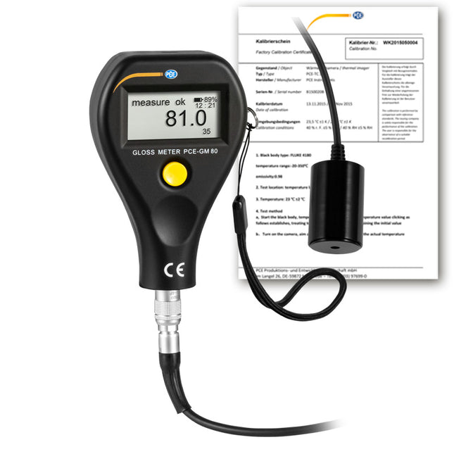 Brillómetro PCE-GM 80-ICA incl. certificado de calibración ISO