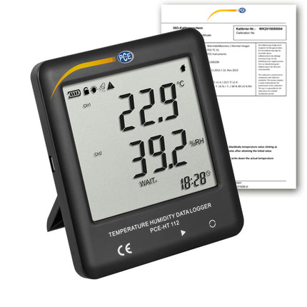 Termohigrómetro PCE-HT 112-ICA incl. certificado de calibración ISO