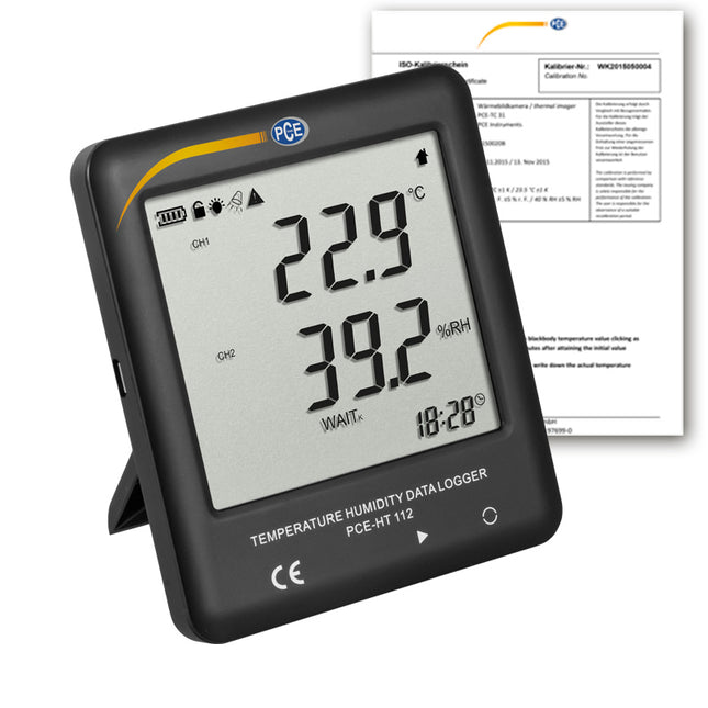 Termohigrómetro PCE-HT 112-ICA incl. certificado de calibración ISO