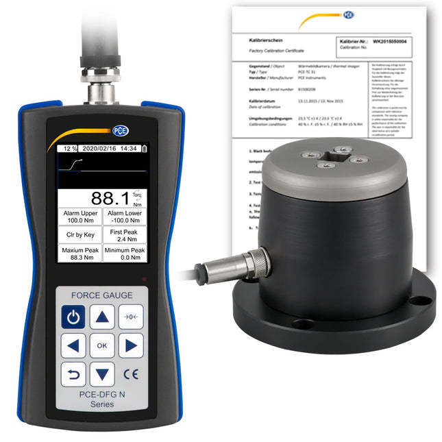 Torquímetro PCE-DFG N 100TW-ICA incl. certificado de calibración ISO