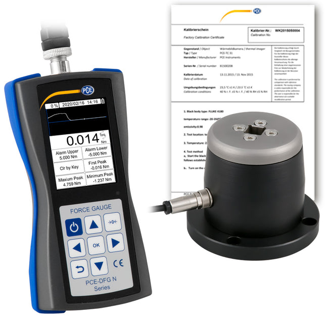 Torquímetro PCE-DFG N 5TW-ICA incl. certificado de calibración ISO