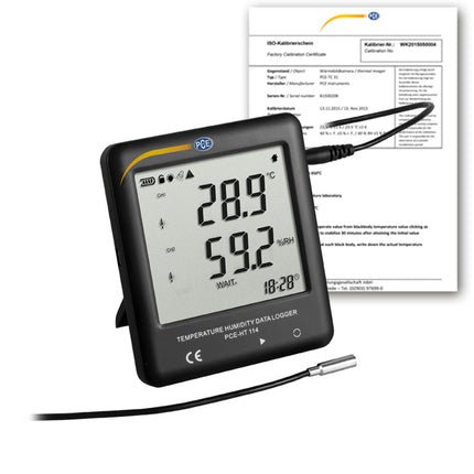 Termohigrómetro PCE-HT 114-ICA incl. certificado de calibración ISO