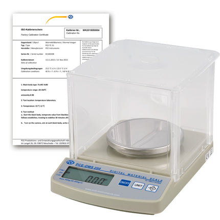 Balanza de laboratorio PCE-DMS 200-ICA incl. certificado de calibración ISO