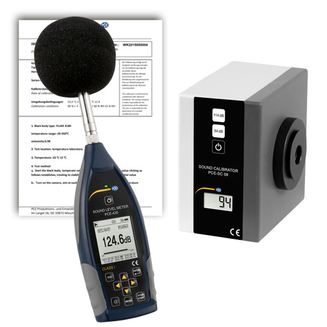 Sonómetro PCE-430-SC 09-ICA incl. certificado de calibración ISO