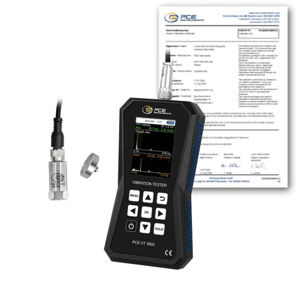 Vibrómetro PCE-VT 3900-ICA incl. certificado de calibración ISO