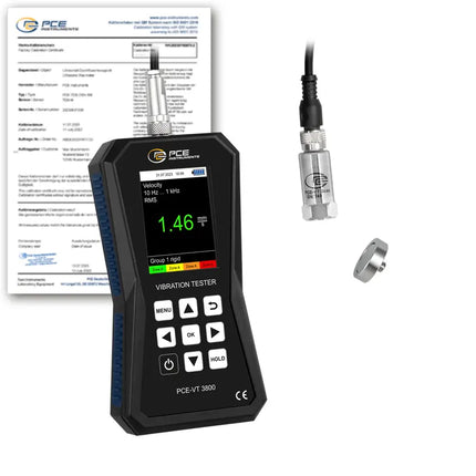Vibrómetro PCE-VT 3800-ICA incl. certificado de calibración ISO