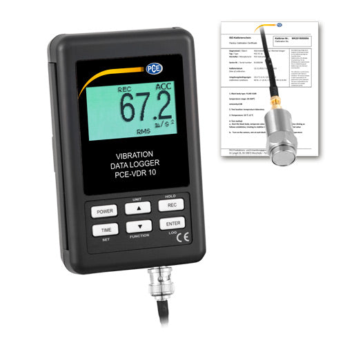 Vibrómetro PCE-VDR 10-ICA incl. certificado de calibración ISO