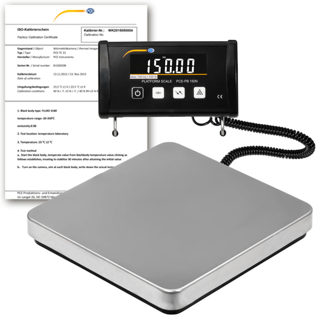 Balanza para inventario PCE-PB 150N-ICA incl. certificado de calibración ISO