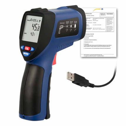Pirómetro PCE-890U-ICA incl. certificado de calibración ISO
