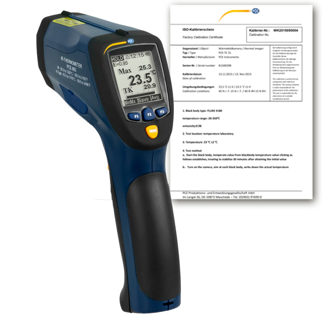 Pirómetro PCE-893-ICA incl. certificado de calibración ISO