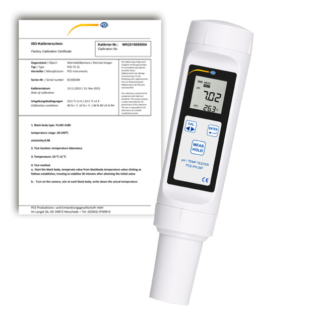 pH-metro PCE-PH 28L-ICA incl. certificado de calibración ISO