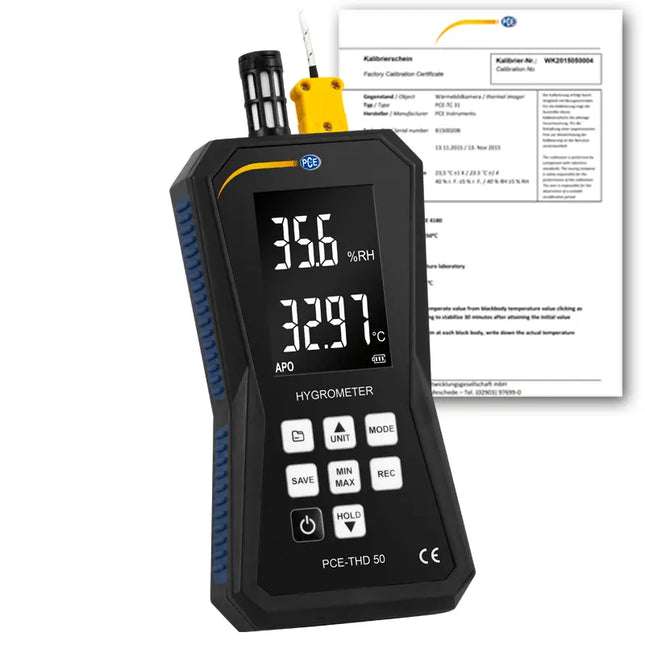 Termohigrómetro PCE-THD 50-ICA incl. certificado de calibración ISO
