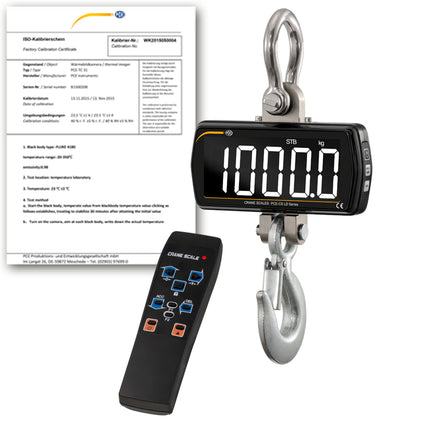 Balanza colgante PCE-CS 1000LD-ICA incl. certificado calibración ISO
