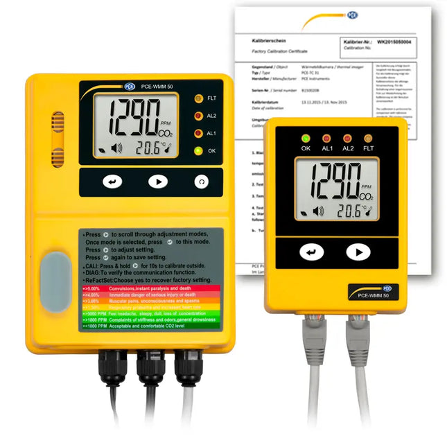 Medidor de CO2 PCE-WMM 50-ICA incl. certificado de calibración ISO