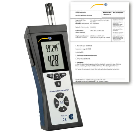 Higrómetro PCE-320-ICA incl. certificado de calibración ISO