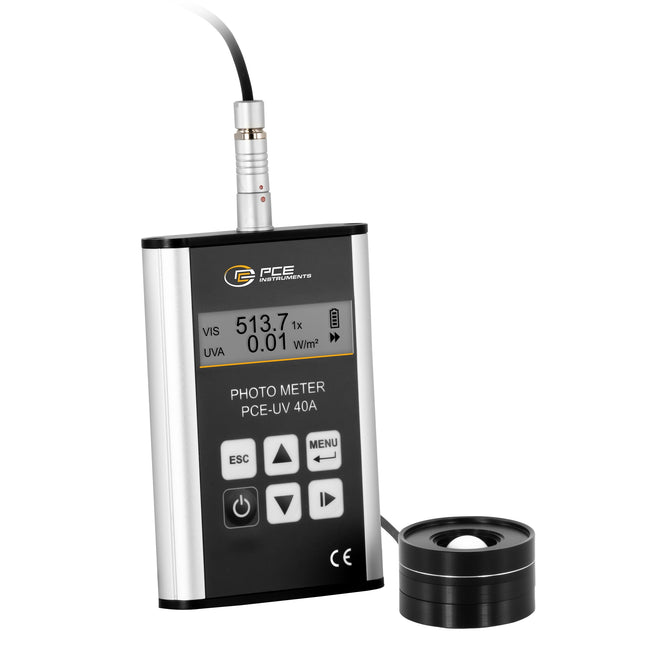 Dosímetro de rayos UVA y luz con sensor externo PCE-UV 40A