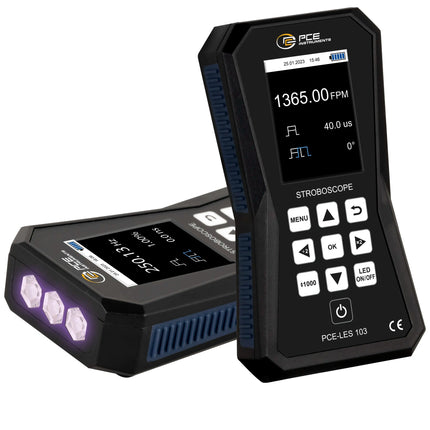 Estroboscopio UV con 3 LED alta potencia, intensidad destello 202 µW/cm2 PCE-LES 103UV-365