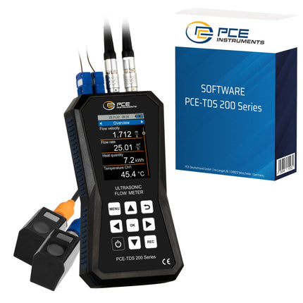 Caudalímetro ultrasónico PCE-TDS 200+ S-SW-KIT software incluido