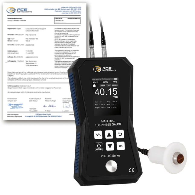 Espesímetro PCE-TG 150A HT-ICA incl. certificado de calibración ISO