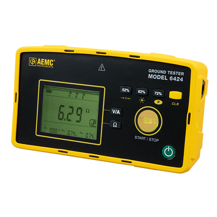 AEMC 6424 - Medidor portátil digital de resistencia a tierra de 2 y 3 puntos con cables de 45 m