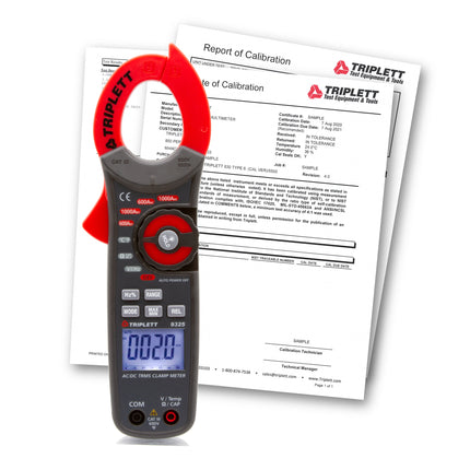 Pinza amperimétrica CA/CC 9325 con certificado de trazabilidad según N.I.S.T.