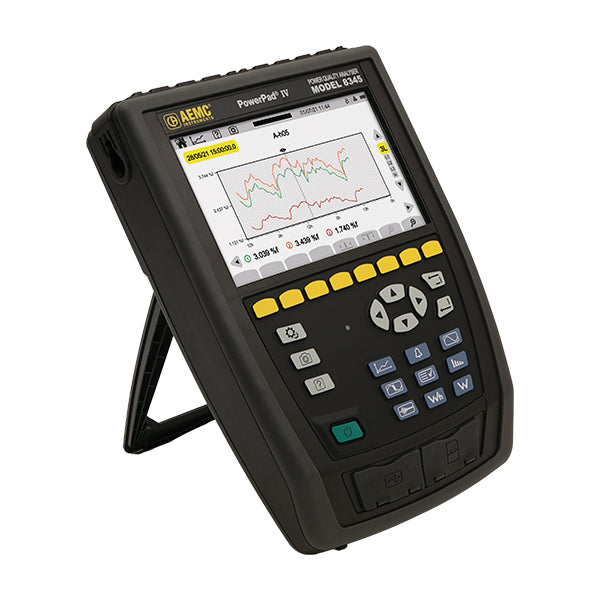 8345 - Analizador trifásico de calidad de la energía Clase A, PowerPad IV, marca AEMC