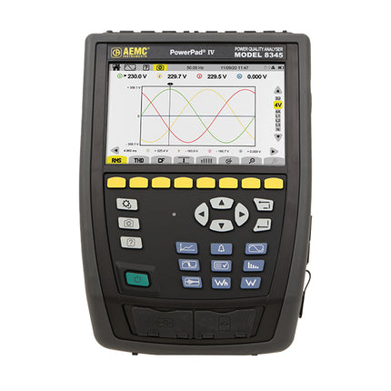 8345 - Analizador trifásico de calidad de la energía Clase A, PowerPad IV, marca AEMC