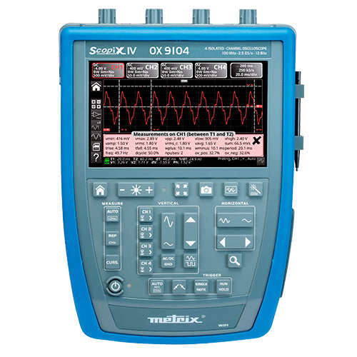 AEMC OX 9104 IV - Osciloscopio Portátil con 100 MHz de ancho de banda y 4 canales aislados