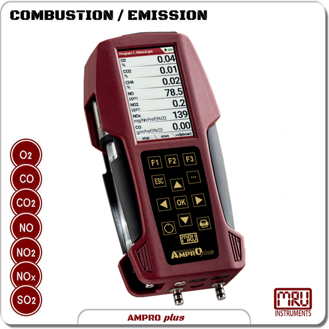 ANALIZADOR DE COMBUSTION MRU, 420082-02 AMPRO PLUS(O2,CO)
