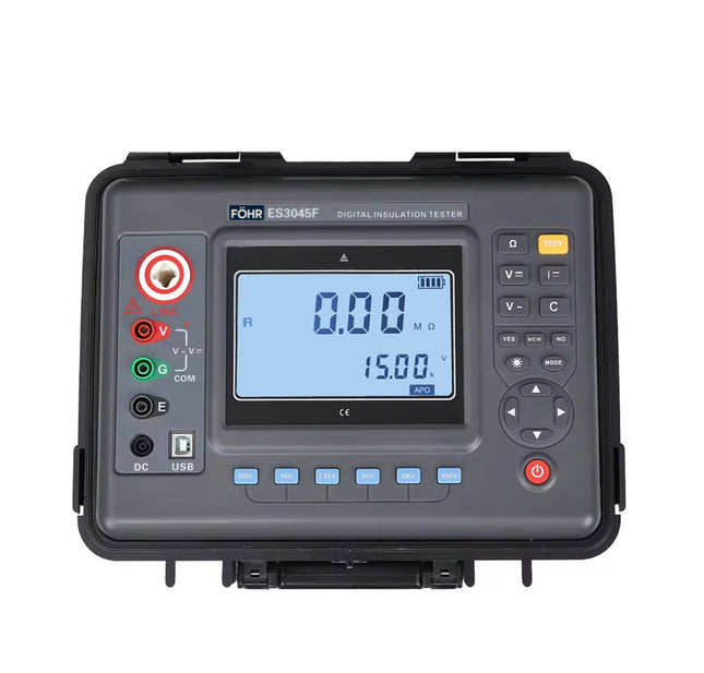 Medidor de Aislamiento FÖHR ES3045 5 KV/10k/V15kV Megometro Digital-Calibracion PJLA/ISO disponible