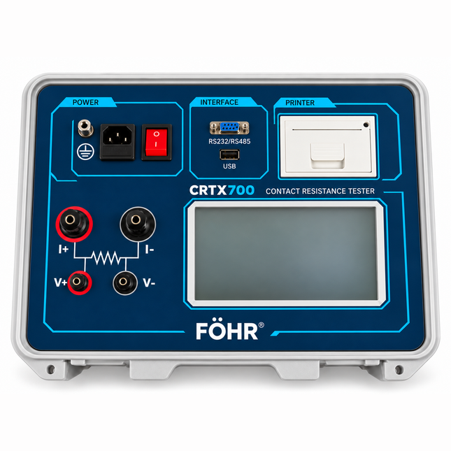 FÖHR CRTX700 Medidor de resistencia de bucle, comprobador de resistencia de contacto de 200 amperios