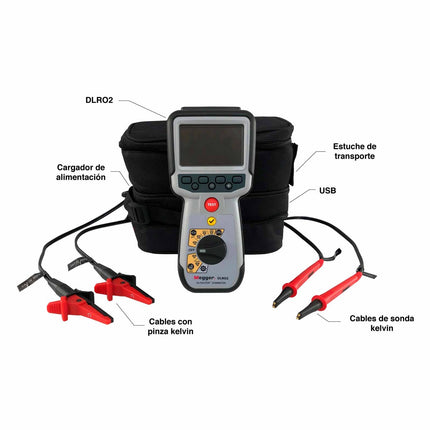 DLRO2 - Probador de bajas resistencias de 2A marca Megger