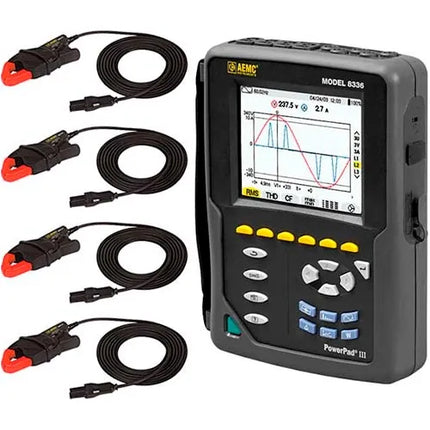 AEMC 8336 - Analizador trifásico de calidad de la energía PowerPad III con pinzas MN193-BK de 5 mA a 100 A
