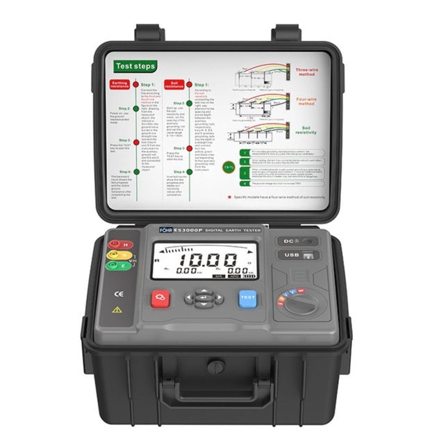 PROBADOR DE RESISTENCIA A TIERRA FÖHR ES3000P Calibracion PJLA/ISO Disponible