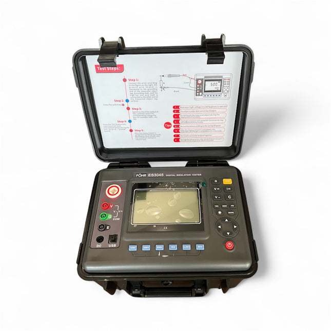 Medidor de Aislamiento FÖHR ES3045 5 KV/10k/V15kV Megometro Digital-Calibracion PJLA/ISO disponible