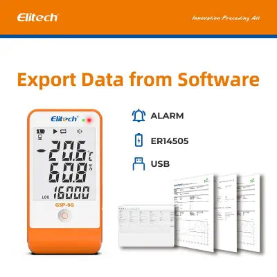 Datalogger de Temperatura y Humedad ELITECH GSP-6G Multiuso