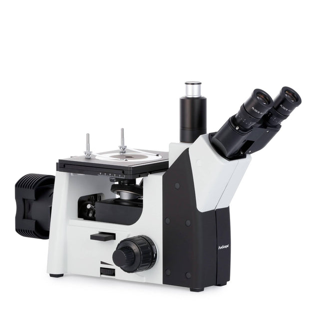 AmScope ME1200 Series Inverted Plan Optics Metallurgical Trinocular Compound Microscope with Optional Digital Camera