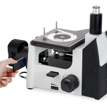 AmScope ME1200 Series Inverted Plan Optics Metallurgical Trinocular Compound Microscope with Optional Digital Camera