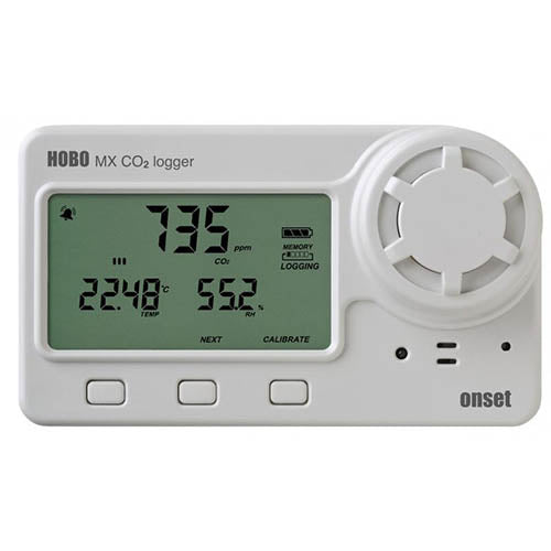 Registrador de temperatura humedad y CO2 con Bluetooth, 0 a 5000 ppm, Onset, HOBO MX1102A