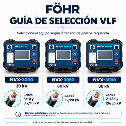 FÖHR VLF Hipot Tester Probador de Cables Series NVX3000 de 30kV hasta  80kV  High Quality 0.1hz AC Generator