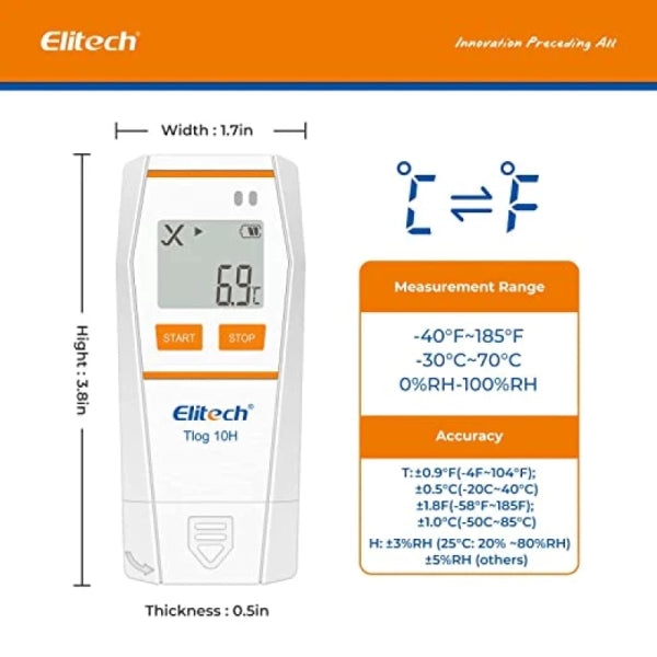 Datalogger Temperatura y Humedad Elitech Tlog10H
