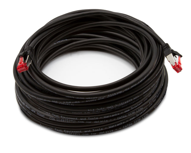 Cable de conexión Cat 6A 10 GBPS de grado profesional, SSTP 26 AWG, 30,5 m, color negro