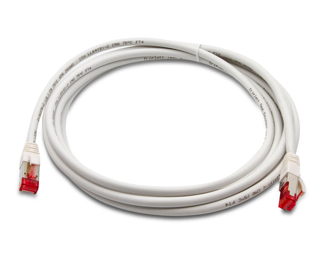 Cable de conexión Cat 6A 10 GBPS de grado profesional, SSTP 26 AWG, 10 pies, blanco