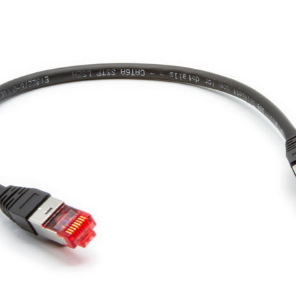 Cable de conexión Cat 6A 10 GBPS de grado profesional, SSTP 26 AWG, 1', negro
